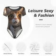 thumbnail image 4 of Bingfone Wide Eyed Cartoon Cats Pattern Women's Round Neck Bodysuit, Tight Snap Button Short Sleeve Bodysuit, Suitable for Party, Sports, Daily Wear-XX-Large, 4 of 7