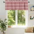 thumbnail image 6 of Christmas Red Valances for Windows, 42 x 12in, and White Stripe Rod Pocket Kitchen Valance Curtain Light Filtering Window Treatments for Living Room Bedroom, 1 Panel, 6 of 7