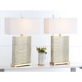 thumbnail image 5 of SAFAVIEH Joyce 27.75 in. H Rectangular Faux Table Lamp, Grey Faux Alligator, Set of 2, 5 of 7