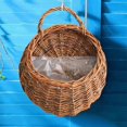 thumbnail image 5 of HomelyJoy Woven Flower Basket, Pure Handmade Rattan Flower Pots with Handle, Brown Hanging Wall Storage Basket for Garden Patio Indoor Outdoor Decor, 8.66 x 7 in, 5 of 8
