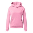 thumbnail image 4 of Daznico Sweatshirt for Women Womens Daily Long Casual Down For Womens Pocket Hooded Sweatshirts Pullover Sleeve Button V Drawstring Hoodies Neck Women's Hoodies & Sweatshirts Pink S, 4 of 7