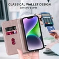 thumbnail image 4 of Allytech Case for iPhone 14 Compatible with MagSafe Wireless Charging, Shockproof Full Protective Flip Folio Wallet Case with RFID Blocking Card Slots PU Leather Stand Magnetic Cover, Rosegold, 4 of 10