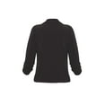 thumbnail image 3 of Moa Collection Women's Casual Fitted Blazer Draped Open Front with Ruched 3/4 Sleeves (S-3XL), 3 of 4