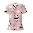 thumbnail image 5 of Wukai Panda Casual V-Neck Graphic Tees for Women: Lightweight and Breathable Summer Tops with Stylish Design-X-Large, 5 of 8