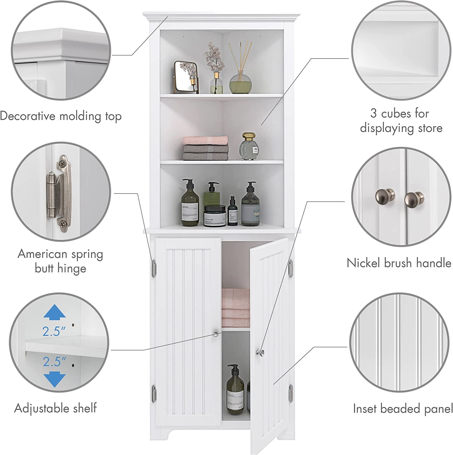 Open Tall Corner Garage Cabinet (3 Adj. Shelves) 35-1/2W1 x 35-1/2 W –  GarageCabinets.com