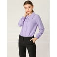 thumbnail image 3 of INSPIRE CHIC Women's Sweet Ruffle Peter Pan Collar Button Up Work Shirts, 3 of 6