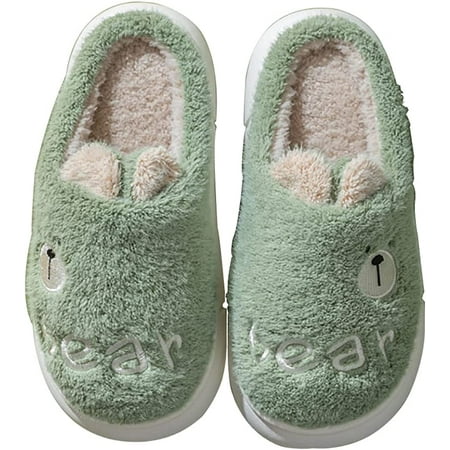 

PIKADINGNIS Women Slippers Cute Comfortable Plush Faux Fur House Slide Memory Foam Shoes