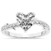 Heart Shape 1 Carat IGI Certified Lab Grown Diamond Ring | 14K White Gold | Phoebe Twigs Diamond Ring | FG-VS1-VS2 Quality Friendly Diamonds