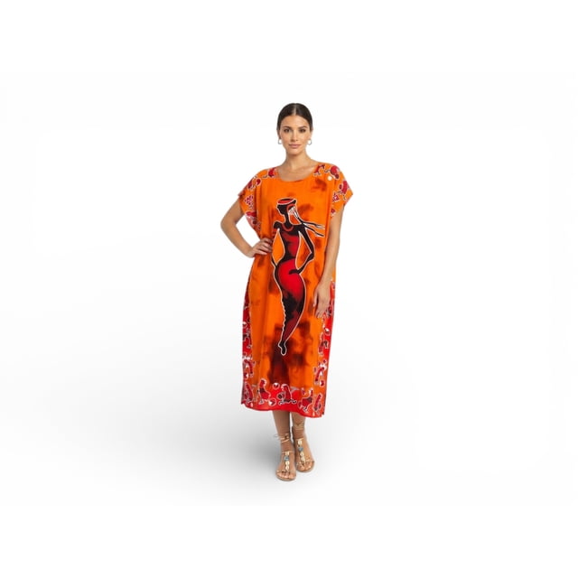 Chemin de Moda Robe Midi Fluide Sans Manches à Imprimé pour Femme, Robe d'Été Décontractée à Coupe Ample