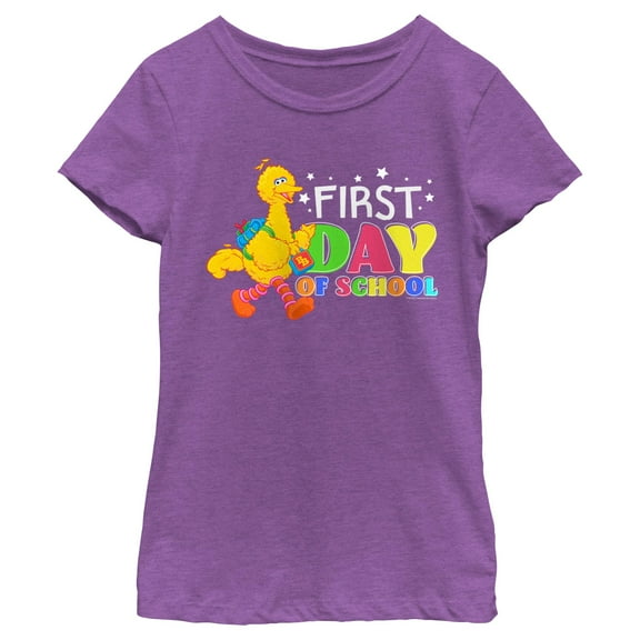 Girl's Sesame Street Big Bird First Day of School  Graphic T-Shirt