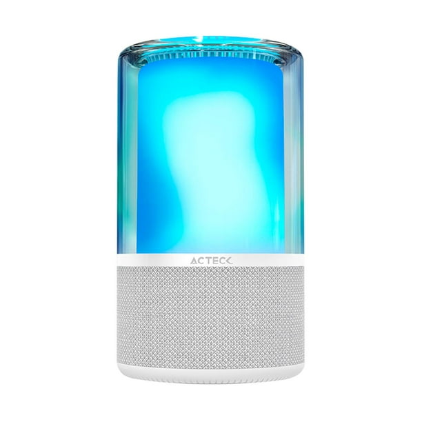 Bocina Portatil Acteck Glee Pure AP70 Inalambrica Luz LED TWS Blanco AC-936392