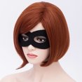 thumbnail image 4 of BERON Dark Orange Women Girls Short Bob Straight Wig Heat Resistant Synthetic Wigs for Halloween Cosplay Anime Costume Party Included Eye Mask, 4 of 5