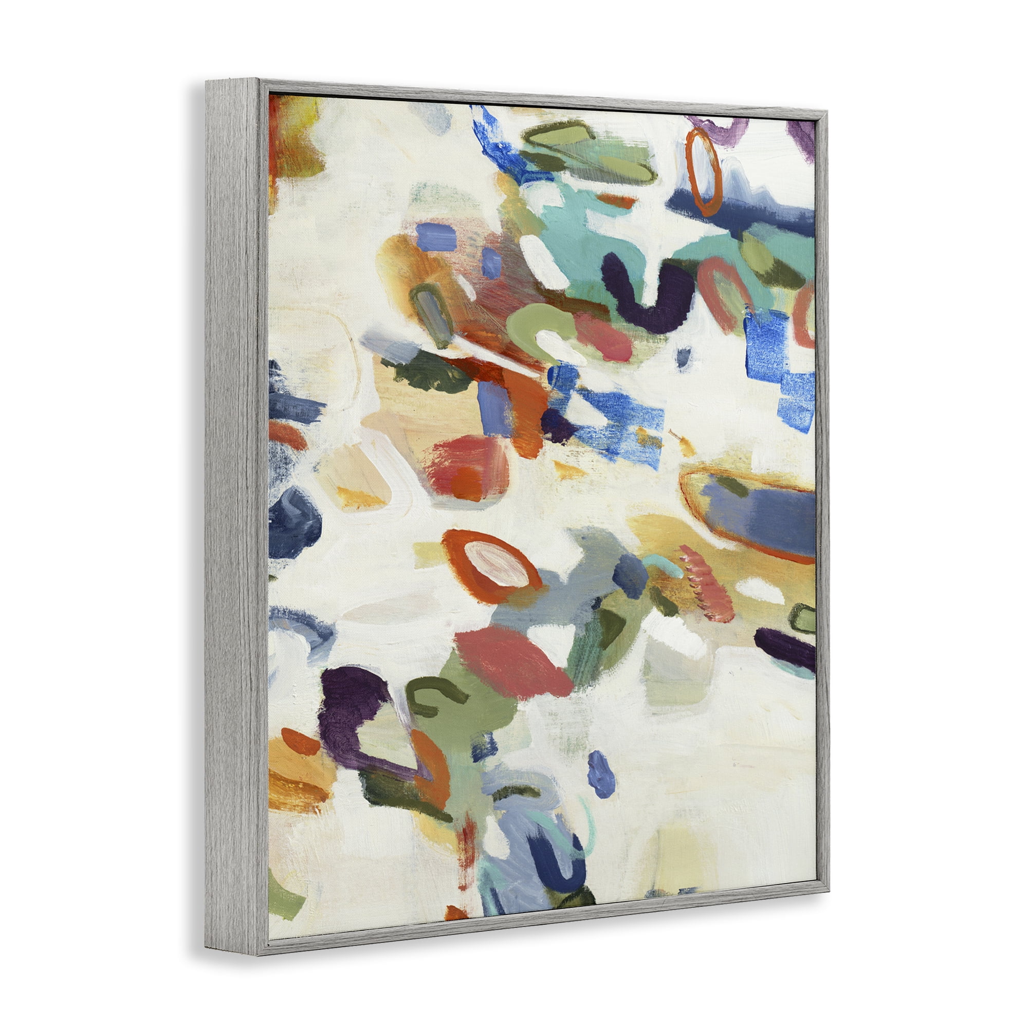 Stupell Industries Multihued Expressive Abstract Gray Framed Giclee Art, design by Lisa Ridgers