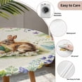 thumbnail image 6 of Easter Bunny Fitted Tablecloth with Elastic Edged, Round Table Cloth for Dining Table, Spring Floral Blossom Easter Eggs Watercolor Waterproof Oil Proof Table Cover for Indoor Outdoor 45"-54", 6 of 8