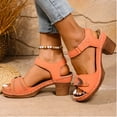 thumbnail image 6 of LOVZFMLL Women's Chunky Block Heel Sandals Hollow Open Toe Ankle Strap for Summer Casual Outdoor Walking Beach Vacation Orange 7.5, 6 of 9