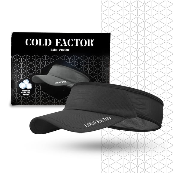 Cold Factor UPF 50 Sports Sun Visor for Men & Women – Lightweight, Packable, Quick-Dry Hat for Running, Tennis, Golf – Black​