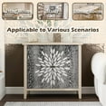 thumbnail image 6 of LFGUIZO 31.5" Leaf Carved Bohemia Accent Sideboard Buffet Cabinet with 2 Doors  1 Adjustable Entryway Living Room, Black & Natural, 6 of 7