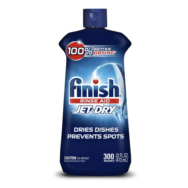 Finish JetDry Rinse Aid 32oz, Dishwasher Rinse Agent and Drying Agent