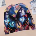 thumbnail image 6 of Wildflowers Butterfly Women's Floral Printed Sweatshirt Long Sleeve Crewneck Casual Loose Vintage Graphic Pullover Tops, 6 of 7