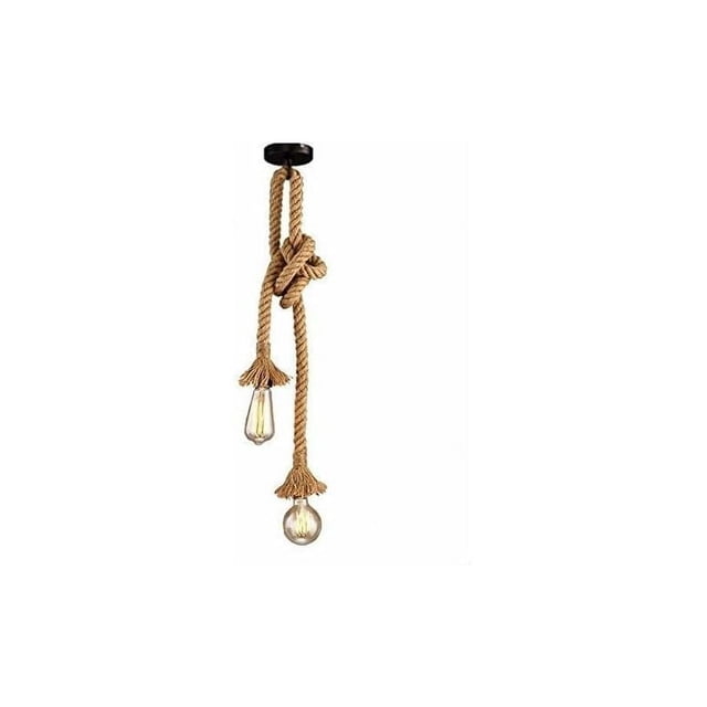 Lámpara colgante de cuerda, lámpara colgante industrial de estilo vintage, longitud ajustable con alta flexibilidad para diversos entornos, base de rosca E27 compatible con varias bombillas