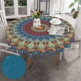 thumbnail image 5 of Round Tablecloth 60 Inch,Stain Resistance Polyester Table Cloth,Table Cover for Kitchen Dining Table, Buffet Parties and ​Camping-Mandala, 5 of 6