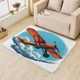 thumbnail image 2 of Airplane Rug for Living Room - 4x5 Washable Rug, Burnt Orange Aircraft Cozy Non Slip Machine Washable Rugs, Boys Kids Soft Low Pile Large Area Rug for Bedrooms Dining Room College Dorm, 2 of 7
