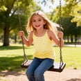 thumbnail image 2 of Eltusu Girls Tank Tops, Plaid Holiday Crew Neck Summer Sleeveless T-Shirts Yellow Size 7-8 T, 2 of 7