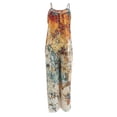 thumbnail image 4 of Mono sin mangas para mujer VISgogo con estampado floral, versión de pierna ancha, tirantes finos, ropa de verano VISgogo  moda, 4 of 5
