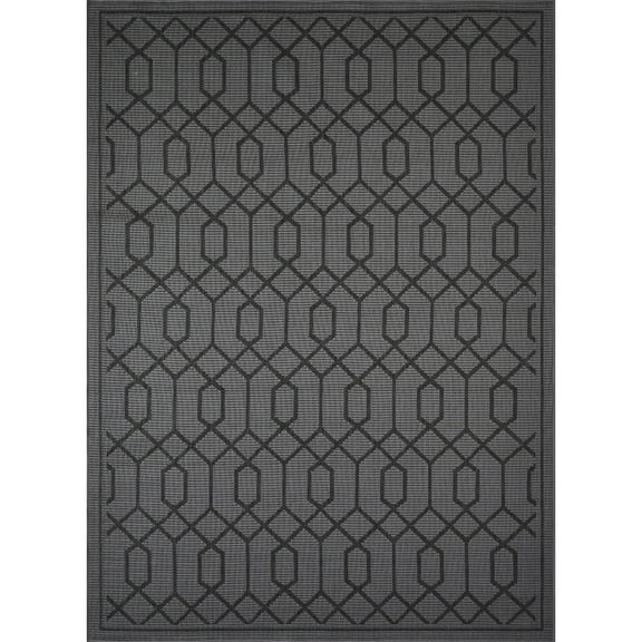 Loomaknoti Breyleigh Chendler 6' x 9' Grey Trellis Indoor Polypropylene Area Rug