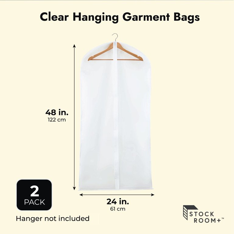 Clear Plastic Short Suit Jacket Cover - Hanging Garment Bag For Wardrobe Clothes Protection
