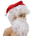 thumbnail image 2 of Festive Santa Claus Beard And Wig Kit 3Pcs In One Set For All Ages Great For Holiday Occasions And Fun, 2 of 4