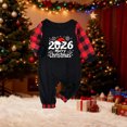 thumbnail image 3 of Rrxhxhs 2026 Merry Christmas Matching Pajamas Set Plaid Crew Neck Raglan Sleeve Sleepwear Long-Sleeve Jumpsuit, 3 of 7