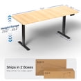 thumbnail image 5 of VIVO Electric 71” x 30” Stand Up Desk, Light Wood Table Top, Black Frame, 5 of 9