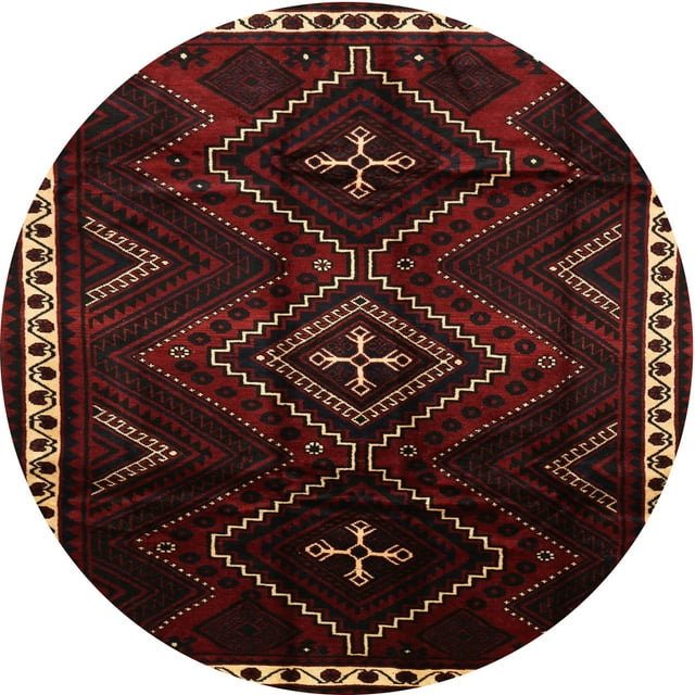 Ahgly Company Tapis d'Intérieur Lavables en Machine Ronds Traditionnels Brun Foncé, Ronds de 3'