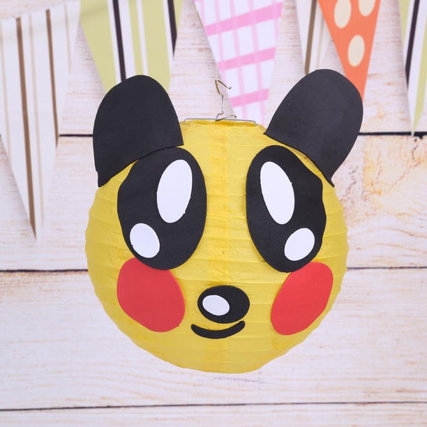 Linterna de dibujos animados DIY para niños Linterna de papel artesanal redonda para guardería(12) Tmvgtek Para estrenar