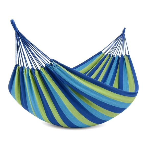 Portable Tree Hammock, Double Hammocks 2 Person with Outer Bag, Blue Stripe