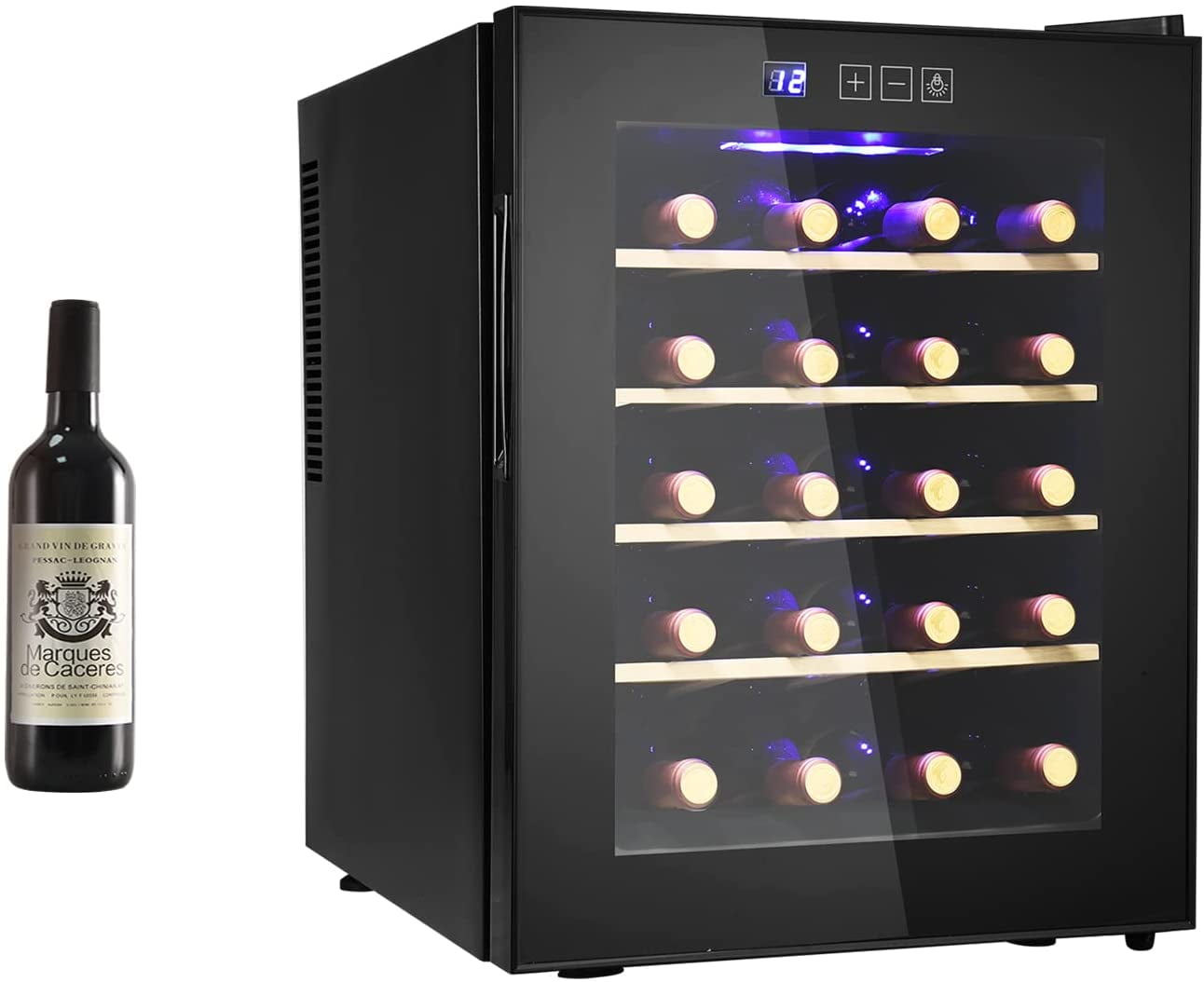 Wine Refrigerator Quiet Operation Digital Temperature Control Compact Cooler 