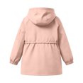 thumbnail image 5 of Girl's Zip up Hooded Rain Jackets, Drawstring Waist Long Sleeve Windbreaker, Lightweight Waterproof Rain Coat with Zip Pockets, 14-15 Years, 5 of 9