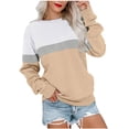 thumbnail image 2 of Savings Clearance 2024! TAGOLD Womens Tops,Women's Fashion Pullover Round-Neck Long Sleeve Color Blouses Sweater Tops Yellow S, 2 of 6