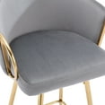 thumbnail image 5 of 30 Inch Gray Fabric Bar Stools with Chrome Accents - Functional Seating for Lounges, 5 of 7