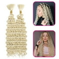 thumbnail image 2 of Bright Blonde Wig Deep Wavy Braided Hair Extensions High Temperature Silk Boho Knotless Braids for Women, 2 of 8