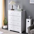 thumbnail image 2 of Woodpeckers Furniture and Mattress Solid Pine 4 Drawer Dresser Chest - Isabela Collection Furniture,?White-Color:White,Material:Solid Pine Wood, 2 of 2