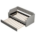 thumbnail image 5 of Tcbosik Twin Size Upholstered Daybed with Trundle, Sofa Bed with Button Tufted Back for Bedroom, Guest Room, Wood Slats Support, No Box Spring Needed, Gray, 5 of 8