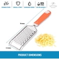 thumbnail image 3 of Zulay Kitchen Professional Stainless Steel Flat Handheld Cheese Grater - Orange, 3 of 7