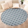 thumbnail image 4 of Light Blue Christmas Tree Pattern Round Blanket,Comfortable Soft Flannel Throw Blanket,All Season,Warm Lightweight Blankets for Sofa Bed Couch Living Room Chair 60"x60", 4 of 5
