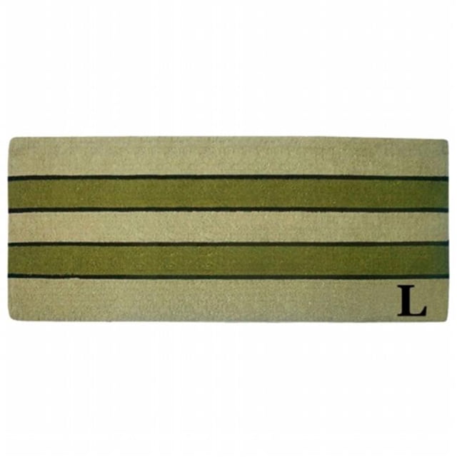 Nedia Home 9374745L 24 x 57 Pouces Pistache Robuste Coco Mat Monogrammé L