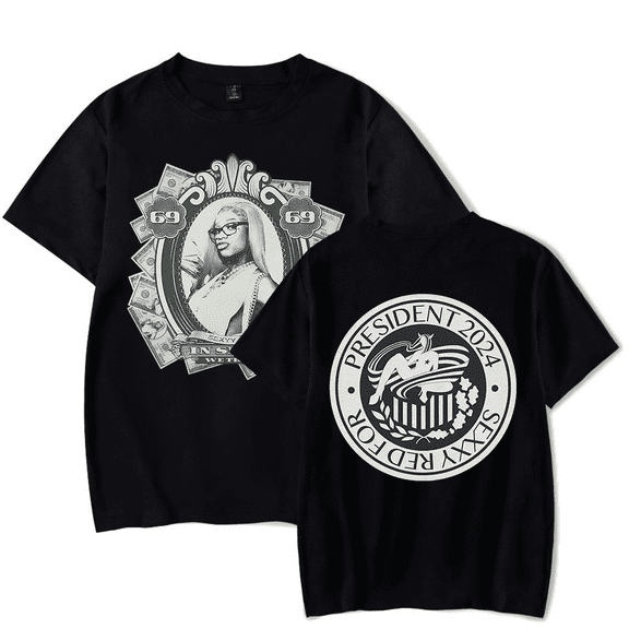 Sexyy Red Merch T shirt 69 Cash Photo Printed T-Shirt Short Sleeve Top Tees Rapper Album Merch Men Women