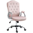 thumbnail image 1 of Velvet Office Chair with Button Tufted Back, Pink Desk Chair - Adjustable Height, Swivel Task Chair for Home Office & Study, 24" x 24", 1 of 7