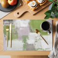 thumbnail image 2 of Sage Green Gray Block Placemats Set of 4 Abstract Art Place Mats Table Mats Kitchen Dining Home Outdoor Party Table Decoration, 2 of 9