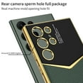 thumbnail image 4 of for Samsung Galaxy S23 Ultra Plain Electroplated Case, with S Pen Slot Holder Premium PU Leather Shockproof Lens Protection Cover, Compatible with MagSafe Wireless Charginig Case,Purple, 4 of 7